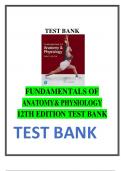Fundamentals of Anatomy & Physiology 12th Edition TEST BANK ISBN- 978-0137953776 by Frederic Martini , Judi Nath , Edwin Bartholomew  Latest Verified Review 2024 Practice Questions and Answers for Exam Preparation, 100% Correct with Explanations, Highly R