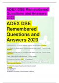 ADEX DSE Remembered  Questions andAnswers 2023 ADEX DSE 