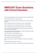 MMSC407 Exam Questions with Correct Answers  
