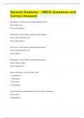 General Anatomy &ndash; NBCE Questions and Correct Answer