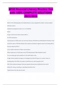 W&excl;SE Financial Literacy Practice Test  with 100&percnt; COMPLETE SOLUTIONS  2023&sol;2024