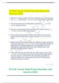 TLSAE Course Final Exam Questions and Answers 2024.