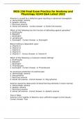 BIOS 256 Final Exam Practice for Anatomy and Physiology II&vert;240 Q&A Latest 2022