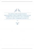 TRAINING FOR INTERVENTION PROCEDURES &lpar;TIPS&rpar; CERTIFICATIONS EXAM COMPLETE QUESTIONS AND ANSWERS 2023&sol;2024 &lpar;100&percnt;&rpar; VERIFIED &vert; RATED A&plus;