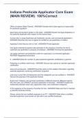 Indiana Pesticide Applicator Core Exam &lpar;MAIN REVIEW&rpar;  100&percnt;Correct