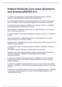 Indiana Pesticide Core exam Questions and Answers&lpar;RATED A&plus;&rpar;
