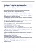 Indiana Pesticide Applicator Core Questions & Answers 