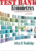 Test Bank for Introductory Econometrics: A Modern Approach, 5th Edition by Jeffrey M. Wooldridge