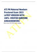 ATI PN Maternal Newborn Proctored Exam 2023 LATEST VERSION WITH 100% VERIFIED QUESTIONS ANDANSWERS