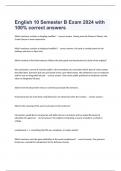 English 10 Semester B Exam 2024 with 100&percnt; correct answers