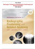 Test Bank for Bontragers Textbook of Radiographic Positioning and Related Anatomy 10th Edition by John Lampignano and Leslie E. Kendrick |All Chapters,  Year-2023/2024|