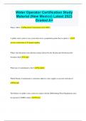 Water Operator Certification Study Material &lpar;New Mexico&rpar; Latest 2023 Graded A&plus;