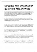EXPLORED AHIP EXAMINATION QUESTIONS AND ANSWERS 