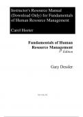 Instructor Solution Manual for Fundamentals of Human Resource Management, 5th Edition by Gary Dessler
