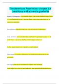The American Revolution chapter 6&period;4 questions and answers graded A&plus;