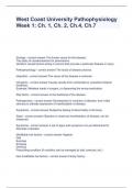 West Coast University Pathophysiology Week 1&colon; Ch&period; 1&comma; Ch&period; 2&comma; Ch&period;4&comma; Ch&period;7