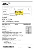 AQA A-level PSYCHOLOGY Paper 1 QP 2023