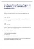 U&period;S&period; Forces Drivers Training Program for Europe Final Exam 2 And Answers Graded A&plus; 2024&period;