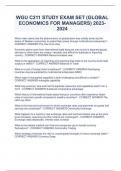 WGU C211 STUDY EXAM SET (GLOBAL  ECONOMICS FOR MANAGERS) 2023- 2024