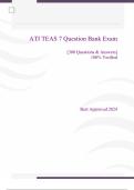 ATI TEAS 7 Question Bank Exam | Questions & Answers (Graded A+) 100% Success - Latest 2024 Version
