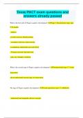 Texas PACT exam questions and answers already passed