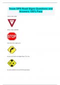 Texas DPS Road Signs Questions and Answers 100% Pass