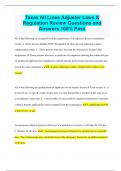 Texas All Lines Adjuster Laws & Regulation Review Questions and Answers 100&percnt; Pass