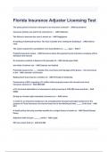 Florida Insurance Adjuster Licensing Test Questions and Answers 2024&lpar; A&plus; GRADED 100&percnt; VERIFIED&rpar;&period;