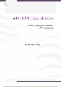 ATI TEAS 7 English Exam | (Guaranteed A+) Questions & Answers | Update 2024