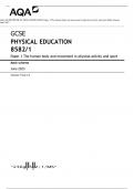 AQA GCSE PHYSICAL EDUCATION 8582&sol;1 Paper 1 The human body and movement in physical activity and sport Mark scheme June 2023 Version&colon; Final 1&period;0