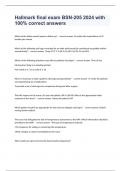 Hallmark final exam BSN-205 2024 with 100&percnt; correct answers