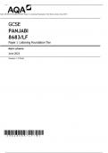 AQA GCSE PANJABI 8683&sol;LF Paper 1 Listening Foundation Tier Mark scheme June 2023 Version&colon; 1&period;0 Final