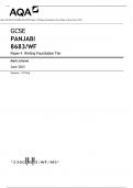 AQA GCSE PANJABI 8683&sol;WF Paper 4 Writing Foundation Tier Mark scheme June 2023 Version&colon; 1&period;0 Final