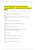 IELTS: Beginner Personal Qualities Vocabulary Set 1 questions and answers 2023