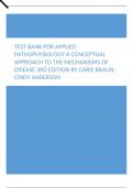 Test Bank For Applied Pathophysiology A Conceptual Approach to the Mechanisms of Disease 3rd Edition by Carie Braun Cindy Anderson
