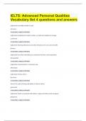  IELTS: Advanced Personal Qualities Vocabulary Set 4 questions and answers
