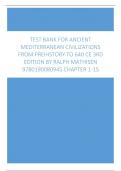 Test Bank For Ancient Mediterranean Civilizations From Prehistory to 640 CE 3rd Edition by Ralph Mathisen Chapter 1-15