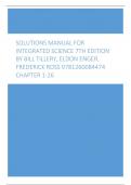 Solutions Manual for Integrated Science 7th Edition by Bill Tillery, Eldon Enger, Frederick Ross Chapter 1-26