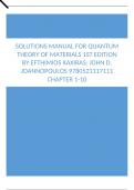 Solutions Manual For Quantum Theory of Materials 1st Edition by Efthimios Kaxiras, John D. Joannopoulos Chapter 1-10