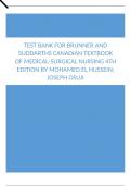 Test bank for Brunner and Suddarths Canadian Textbook of Medical-Surgical Nursing 4th Edition by Mohamed El Hussein Joseph Osuji