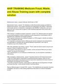 AHIP TRAINING Medicare Fraud&comma; Waste&comma; and Abuse Training exam with complete solution