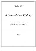 BIOM 615 ADVANCED CELL BIOLOGY COMPLETED EXAM 2024.
