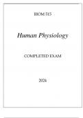 BIOM 515 HUMAN PHYSIOLOGY COMPLETED EXAM 2024