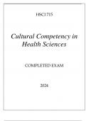 HSCI 715 CULTURAL COMPETENCY IN HEALTH SCIENCES COMPLETED EXAM 2024&period;