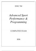 EXSC 760 ADVANCED SPORT PERFORMANCE & PROGRAMMING COMPLETED EXAM 2024.