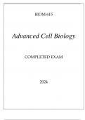 BIOM 615 ADVANCED CELL BIOLOGY COMPLETED EXAM 2024&period;