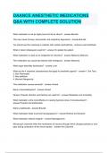 DAANCE ANESTHETIC MEDICATIONS Q&A WITH COMPLETE SOLUTION