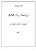 PSYC 635 ADULT PSYCHOLOGY COMPLETED EXAM 2024