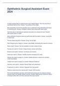 Ophthalmic Surgical Assistant Exam 2024