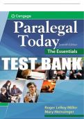 Test Bank For Paralegal Today: The Essentials - 7th - 2017 All Chapters - 9781305508743